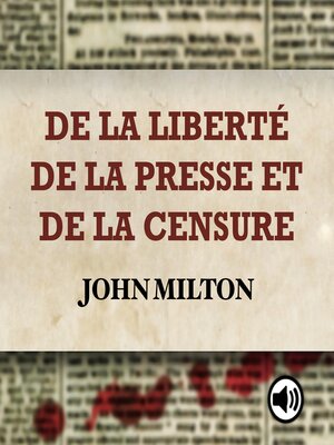 cover image of De la liberté de la presse et de la censure